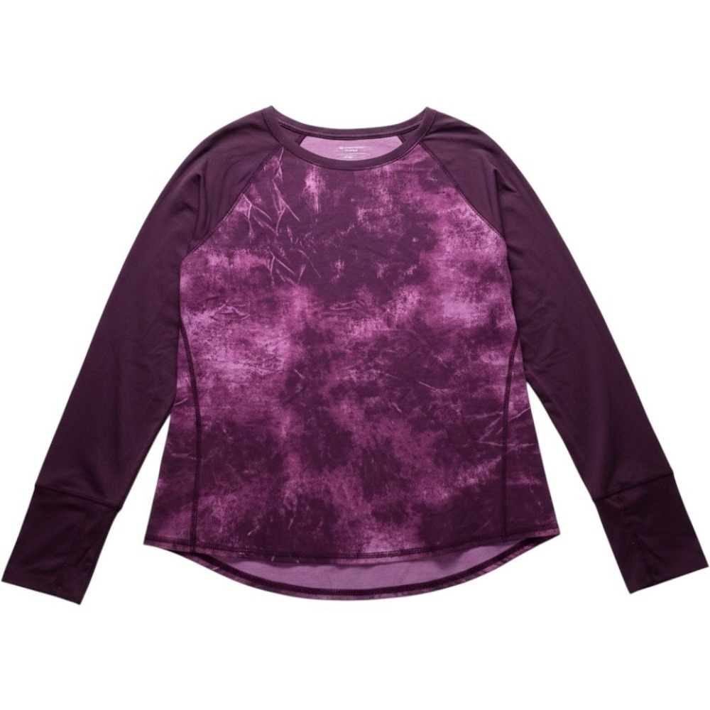 Tek Gear Shirt Womens XL Purple DryTek Batik Raglan Long Sleeve Athletic Top